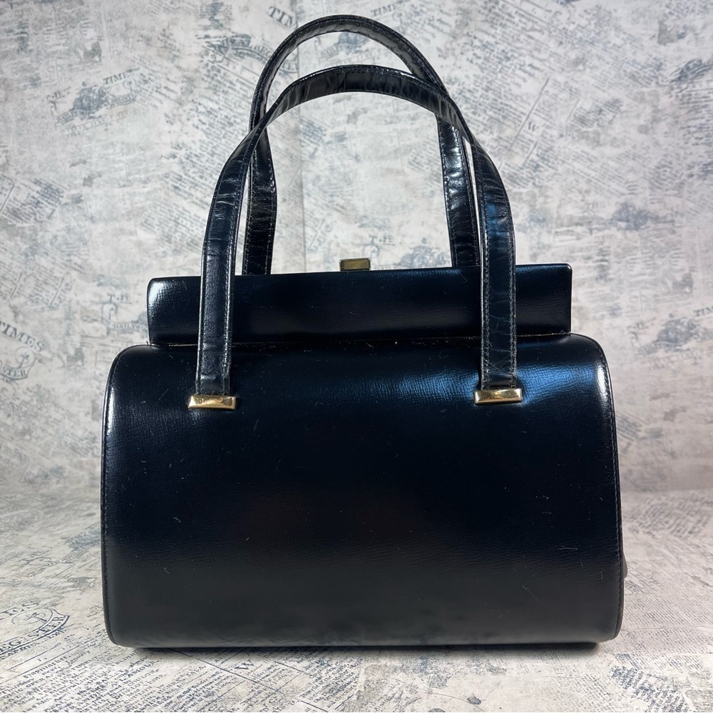 Normandie Vintage 1950s Leather Handbag Made in Canada Mid Century Top Handle